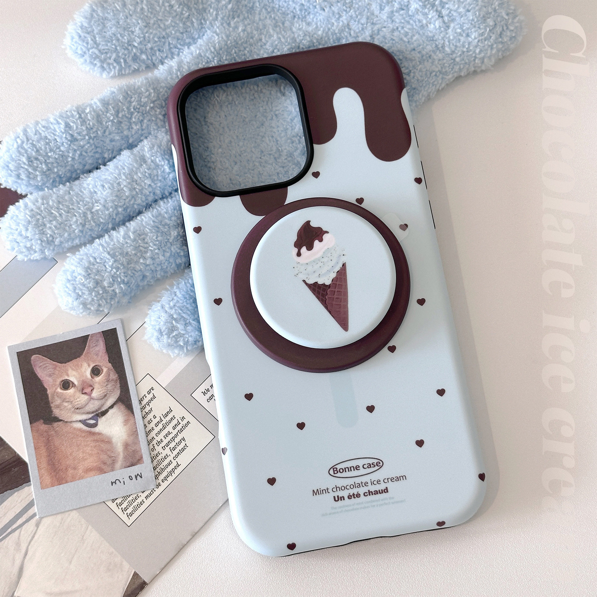 磁吸支架iPhone16promax苹果17手机壳14适用菲林薄荷冰淇淋15夏日