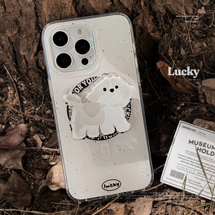 双层imd磁吸支架17pro max苹果手机壳iphone14适用1316泼墨狗