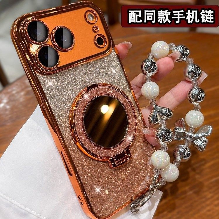 适用iphone17手机壳2025新款苹果16promax全包镜头15pro镜子磁吸