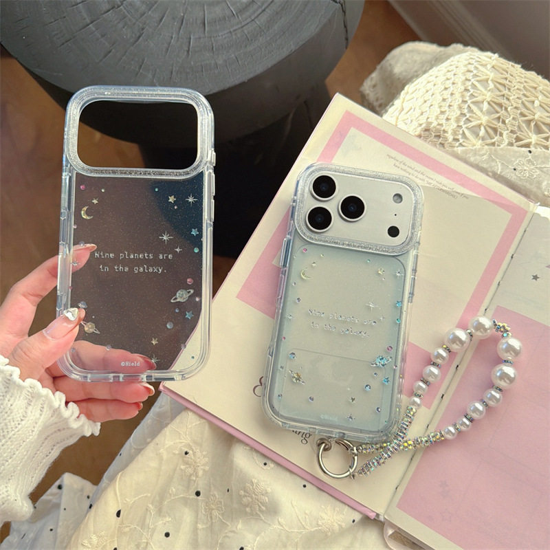 梦幻透蓝闪粉星球iPhone手机壳