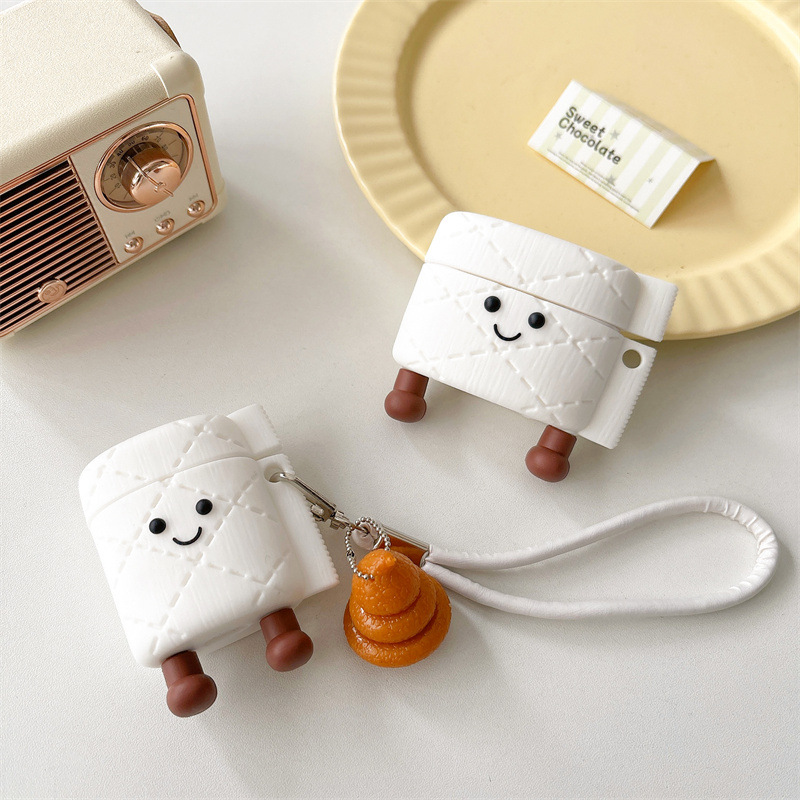创意搞怪卷纸表情挂件适用Airpods4/3耳机保护壳套2pro二三代新款