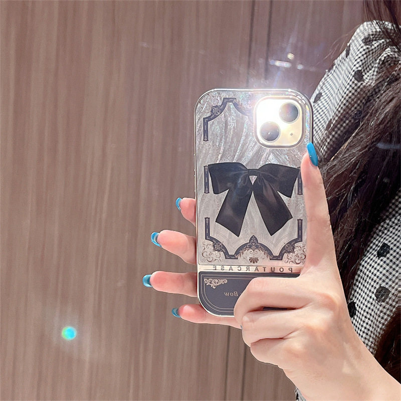 NICHE ART PATTERN BOW FOR IPHONE15PROMAX APPLE 14 PHONE CASE 13 PREMIUM 12 FEATHER YARN