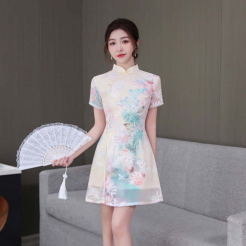 足浴少女制服薄款短袖套装技师工作服足疗桑拿按摩沐足旗袍改良版