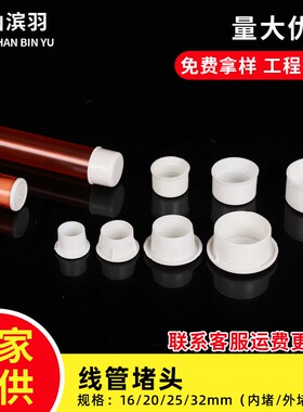 PVC线管外堵保护盖堵头JDGKBG管堵帽防尘塞封头PE外堵16/20/254分