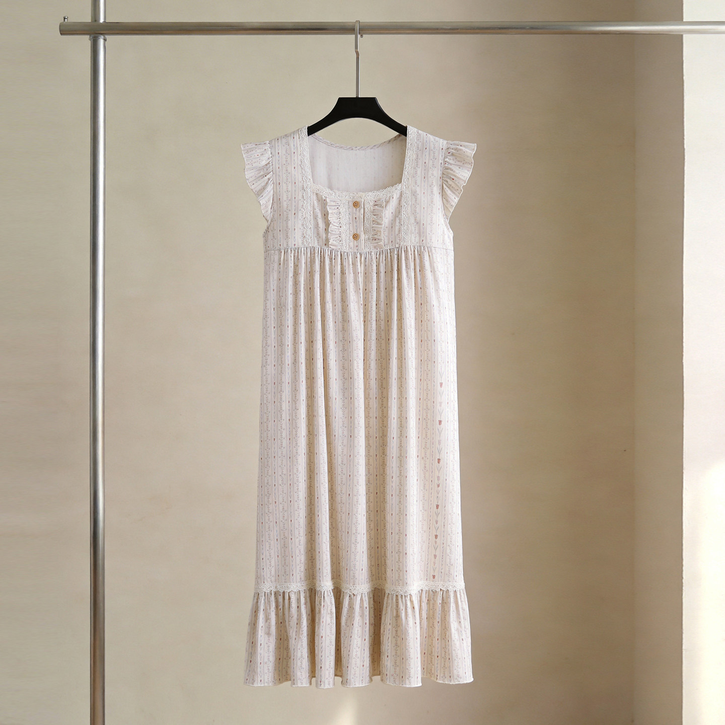 思莉太太睡裙女款夏季莫代尔连衣裙子中长款大码中老年妈妈家居服