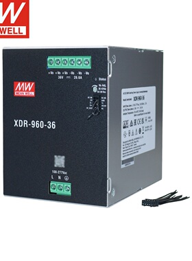 XDR-960-24/36/48 LA/PI 960W台湾明纬超薄工业DIN导轨电源供应器