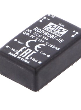 台湾明纬RDDW08F/08G-05/12/15 8W DIP封装可信赖DC-DC稳压转换器