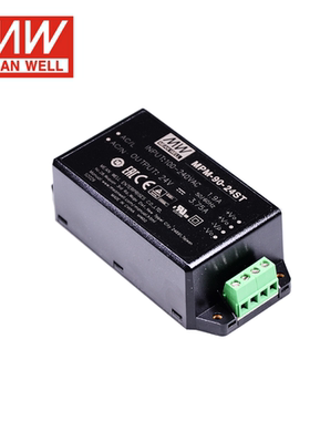 明纬MPM-90-ST开关电源90W 12/15/24/48V 医疗级接线端子型模块