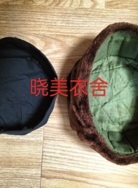 雷锋帽平顶帽通用秋冬季棉帽春秋布帽帽衬黑色棉弹性薄厚里衬