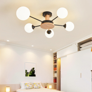 斯堪 新创意魔豆分子卧室餐厅衣帽间阳台 纳维亚原木客厅吊灯风格