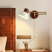 中古风卧室床头壁灯可位移摇臂折叠伸缩书房个性 创意学习阅读灯具