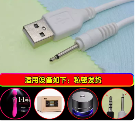保险柜应急电源线开锁线雷霆情趣针式双头AV四叶草双震体感充电器