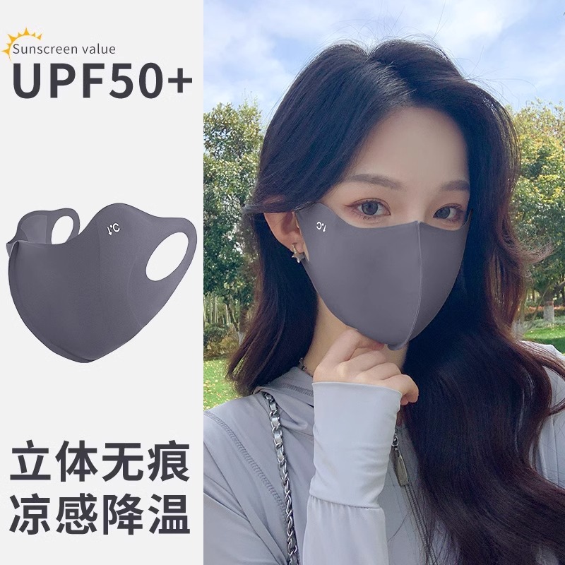 防晒口罩女夏季2025新款骑车遮脸护眼角防紫外线冰丝透气遮阳面罩