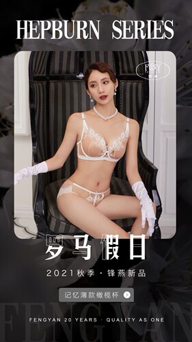 锋燕新款C杯蕾丝边文胸套装女士