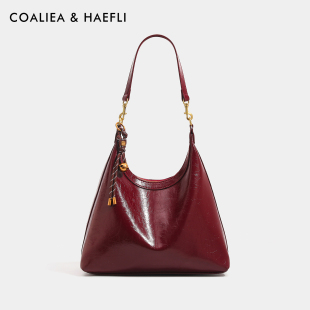 香港红色结婚包女大容量新娘包轻奢大气腋下包托特包高级感斜挎包