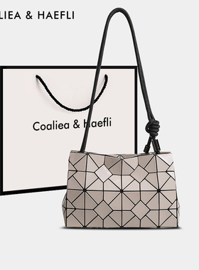 香港代购日本菱格豆腐腋下包新款几何百搭休闲时尚抽绳单肩斜挎包