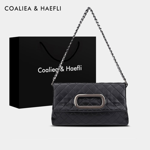 官网COALIEA&KAEFLI菱格腋下包女