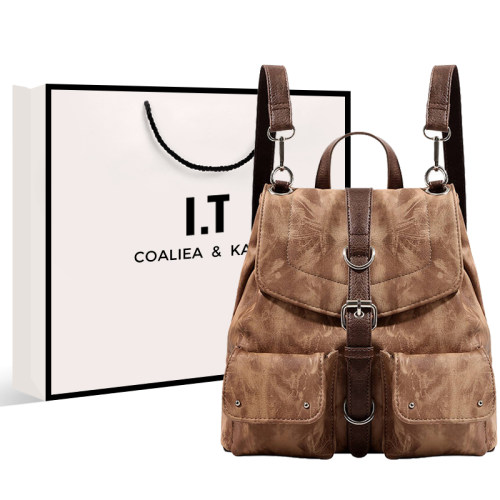 官网COALIEA&HAEFLI复古双肩包女