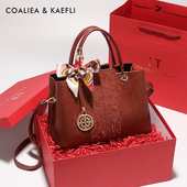 母亲节礼物红色包包女新中式 刺绣手提包中年妈妈喜婆婆婚宴斜挎包