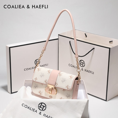 官网COALIEA&HAEFLI粉色腋下包女