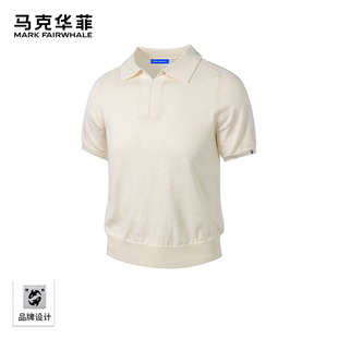 马克华菲老钱风针织翻领短袖t恤男夏季复古高级感痞帅Polo衫