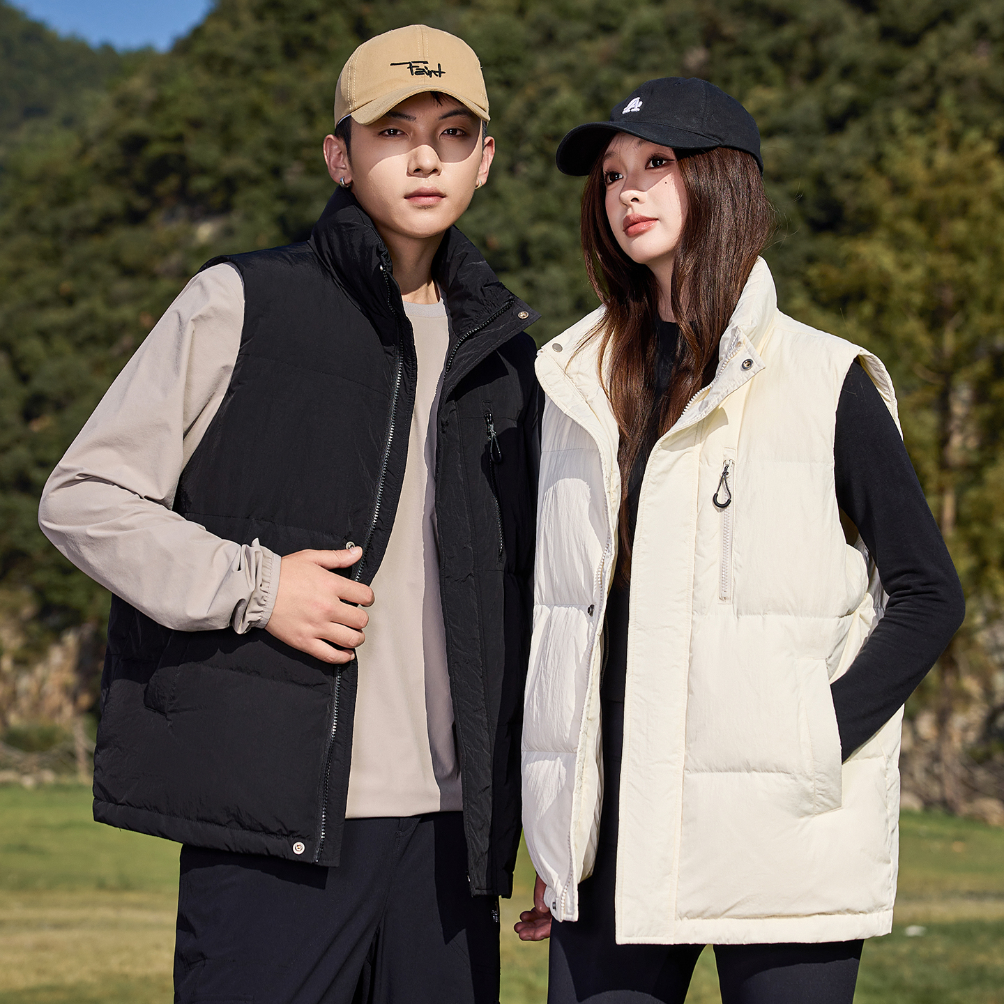 马克华菲情侣立领宽松羽绒马甲时尚休闲潮流保暖秋冬百搭外套男士