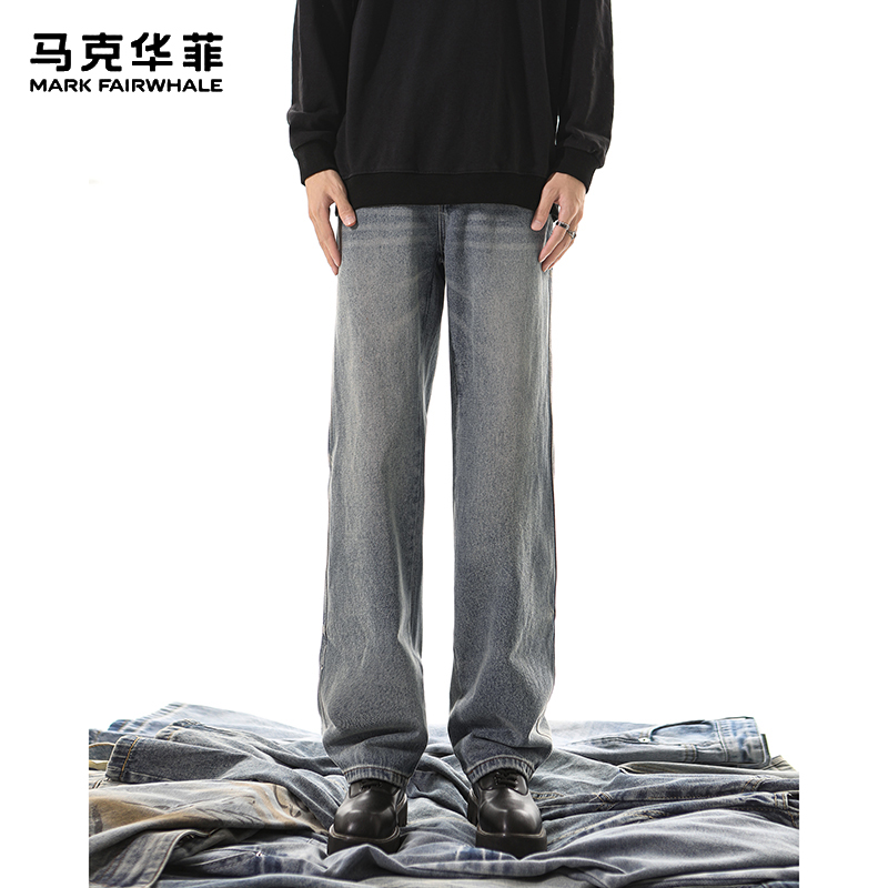 马克华菲美式复古宽松牛仔裤