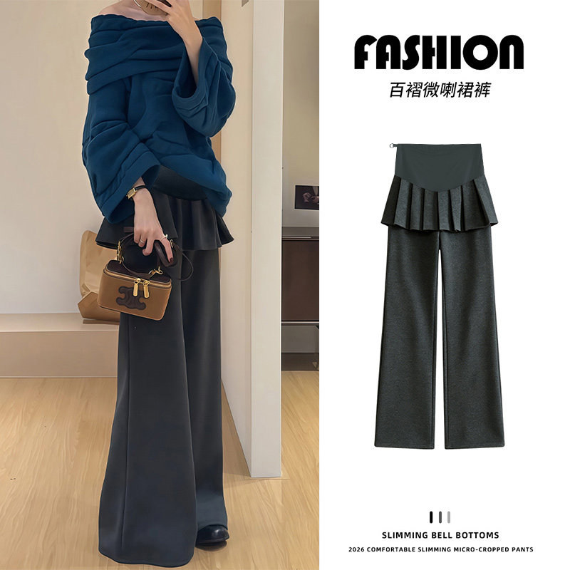 孕妇裤子春秋装时尚拼接百褶屁帘宽松显瘦阔腿裤秋冬季加绒打底裤,孕妇装/孕产妇用品/营养,孕妇打底裤,淘宝优惠券,粉丝福利购,淘宝优惠卷