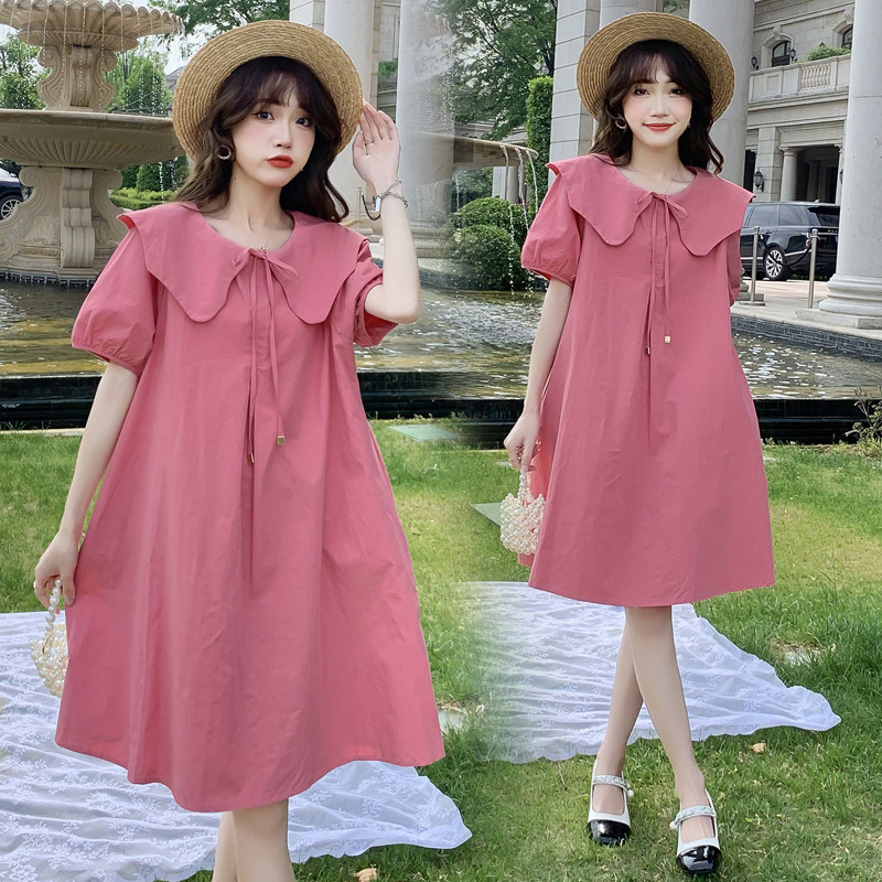 孕妇装夏装中长款大码宽松显瘦a字裙法式洋气减龄夏季孕妇