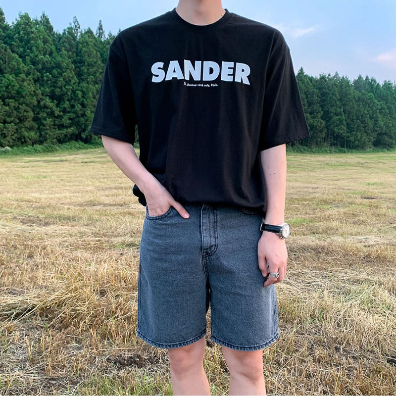夏季短袖T恤纯棉男士纯色宽松