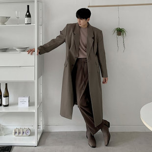 2025年新款春季男款风衣外套男士长款过膝韩系大肩款宽松韩版大衣