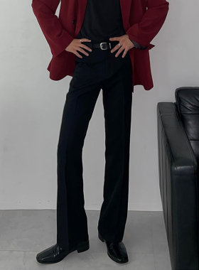 直筒微喇裤男垂感西裤美式高街潮牌高级感裤子男士长裤韩版喇叭裤