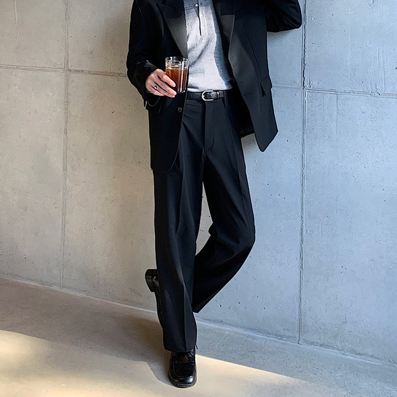 轻熟风阔腿西裤男高级感直筒男裤长裤宽松垂感黑色裤子男士西装裤,男装,西裤,淘宝优惠券,粉丝福利购,淘宝优惠卷