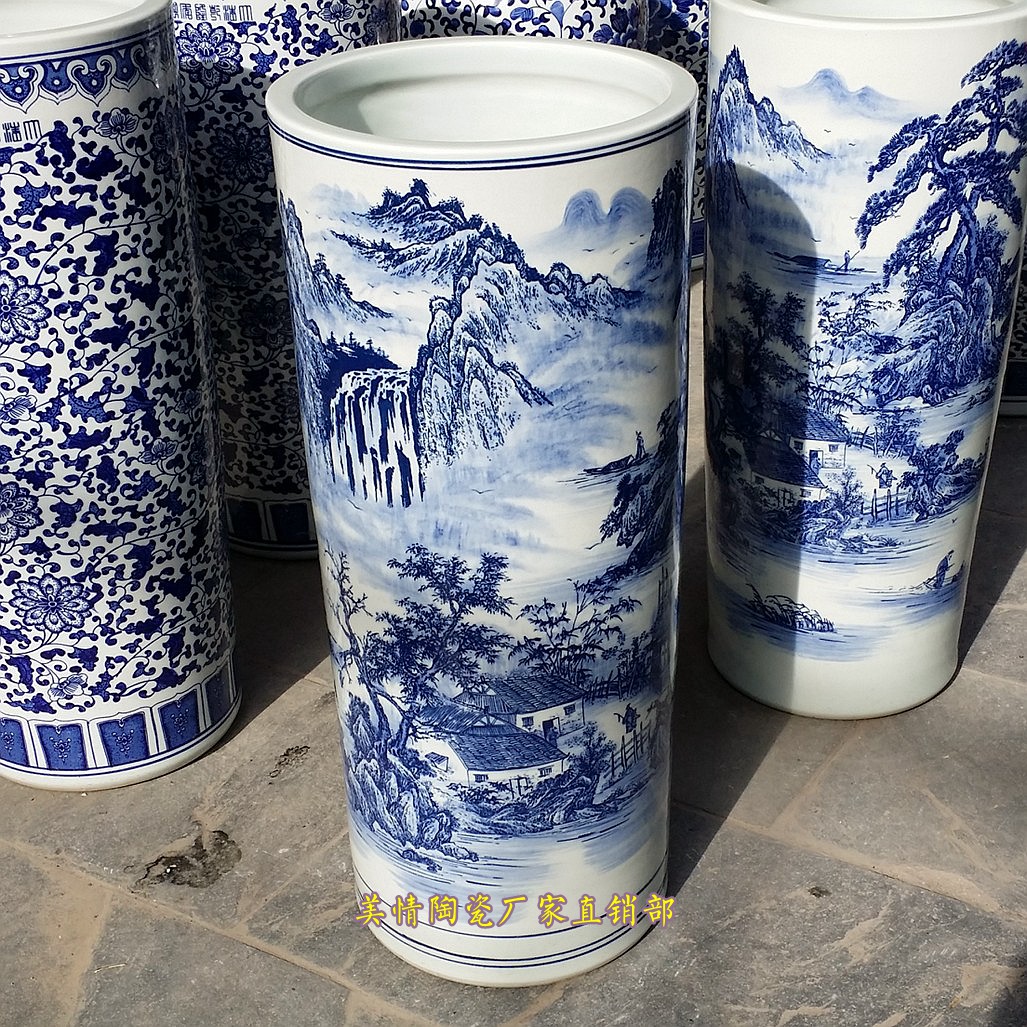 景德镇陶瓷大花瓶卷轴缸
