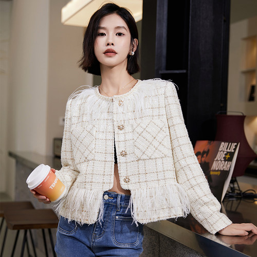 2024 秋装新款鸵鸟毛小香风短外套8003-2c091p210k299