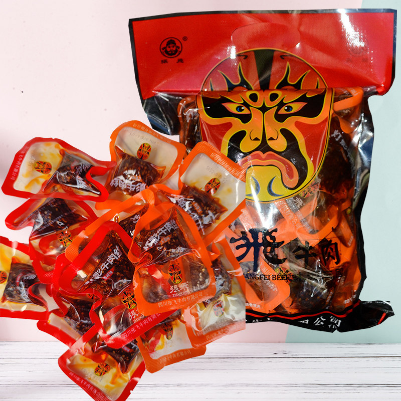 张飞灯影牛肉丝散称500g五香香辣成都张飞牛肉休闲零食四川特产
