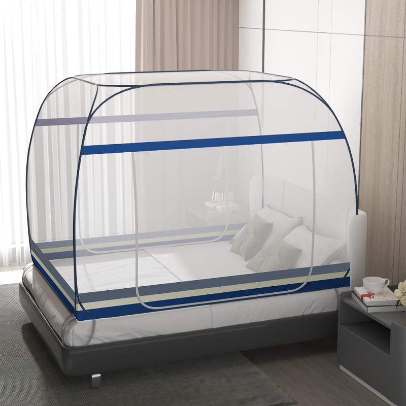蒙古包蚊帐学生上铺单人床下铺三开门1.2米1.5m1.8m床折叠免安装