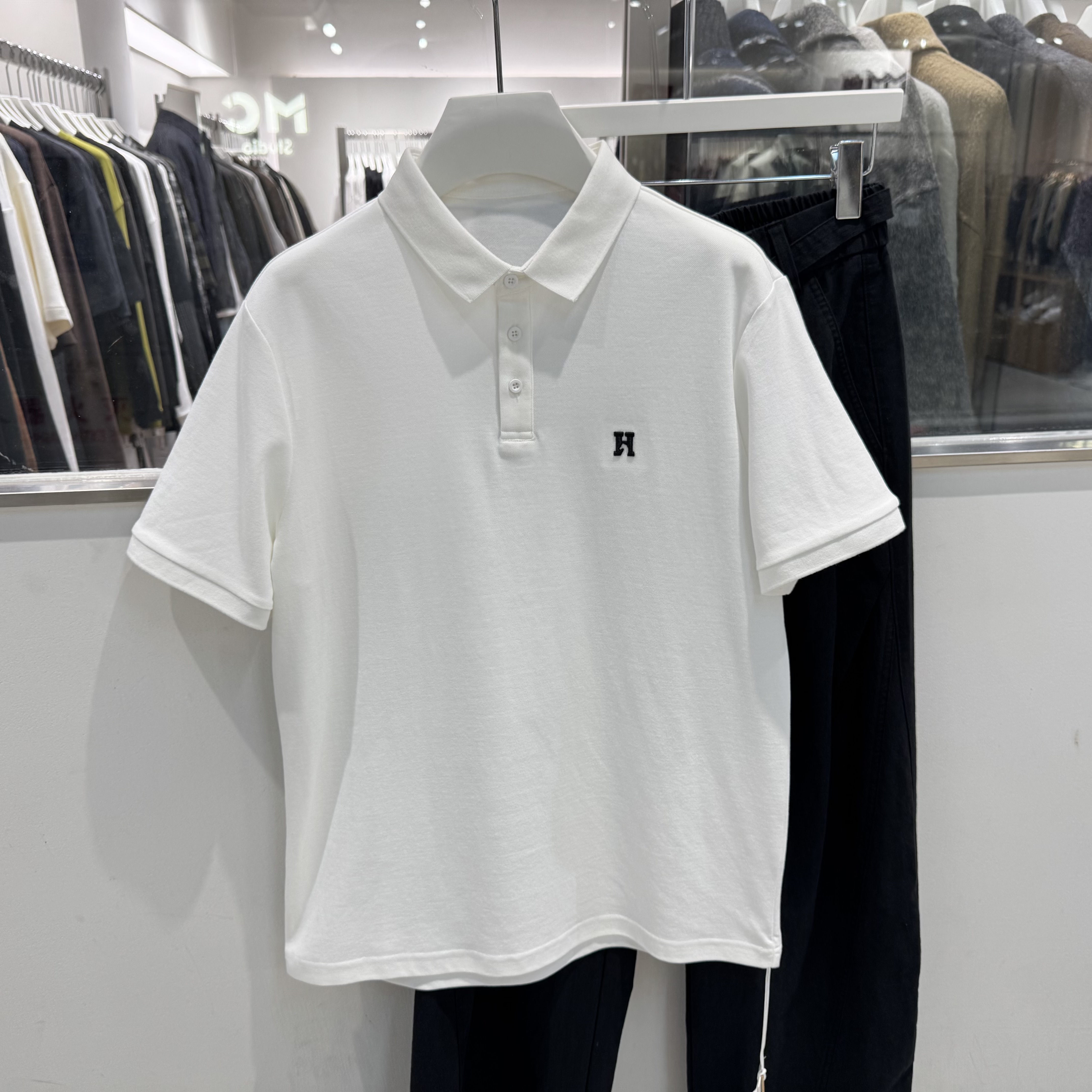 2026夏季新款日系复古刺绣字母短袖T恤男宽松百搭休闲半袖polo衫