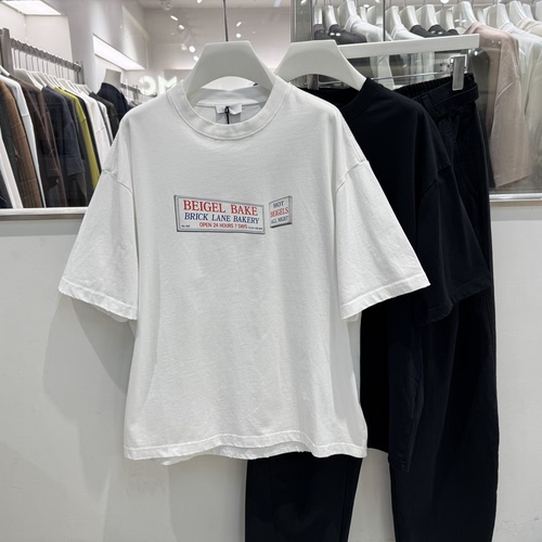 2026夏季新款美式复古磨破字母印花短袖T恤男宽松休闲百搭半袖潮