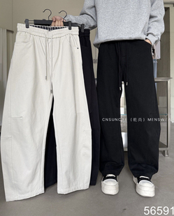 美式 直筒长裤 休闲复古加绒弯刀裤 宽松百搭痞帅工装 男时尚 2025冬季