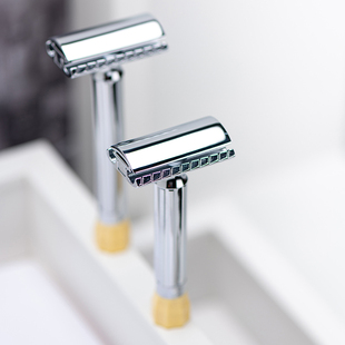 MERKUR 500C 德国索林根手动刮胡刀不锈钢老式双面刀片男士刮胡刀
