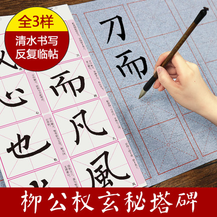 墨点字帖 柳公权玄秘塔碑 水写布习字宝 入门教程柳体书法初学者 历代碑帖 送字卡+毛笔 学生成人书法毛笔字帖培训教材图书
