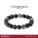 情人节礼 FOUNDIN凡汀宇宙高级感黑玛瑙雪花石手串男情侣手链刻字