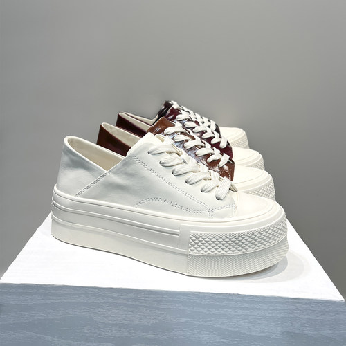 厚底防滑小白鞋女半拖百搭板鞋女