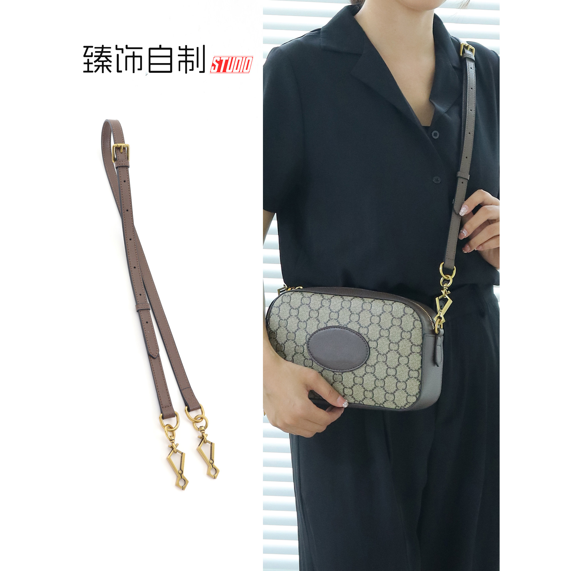 适用双G虎头相机包肩带斜挎手提腋下包带单买ophidia改造包包配件