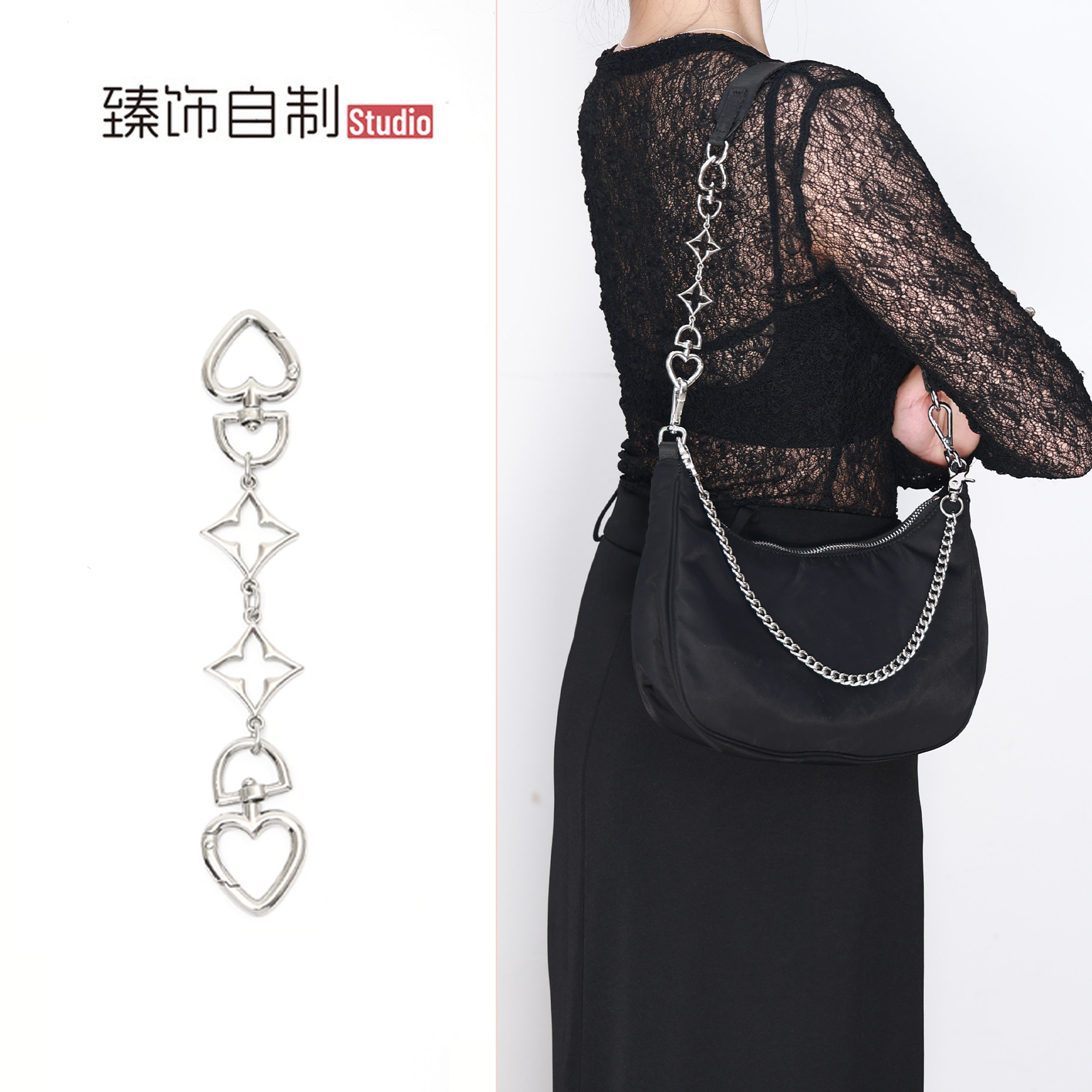 thumbnail for Suitable for lululemon extension chain modification decorative chain lulu underarm bag 3L extended chain shoulder accessories