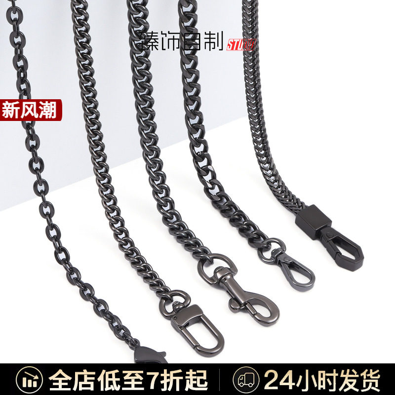 黑色包链子斜挎腋下链条不易褪色图片