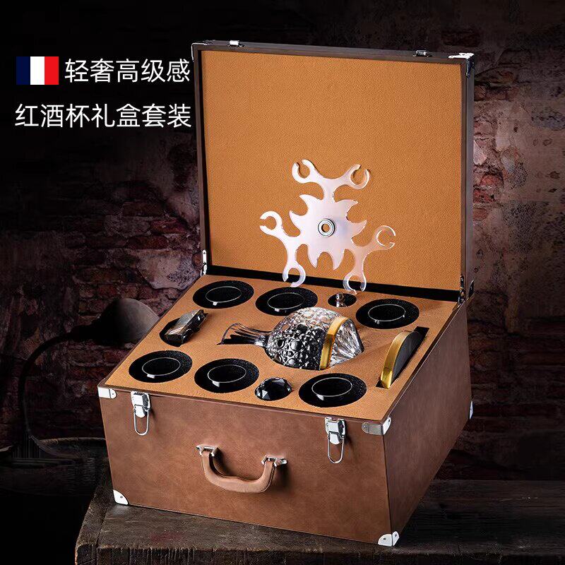 法国水晶红酒杯套装轻奢高级感高脚杯酒具家用不倒翁葡萄酒醒酒器