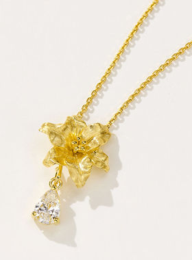 百合露珠拉丝项链两戴款