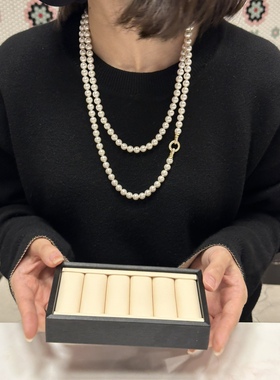 120cm超长珍珠毛衣项链 进口施家珍珠akoya海水珠质感 定制长度